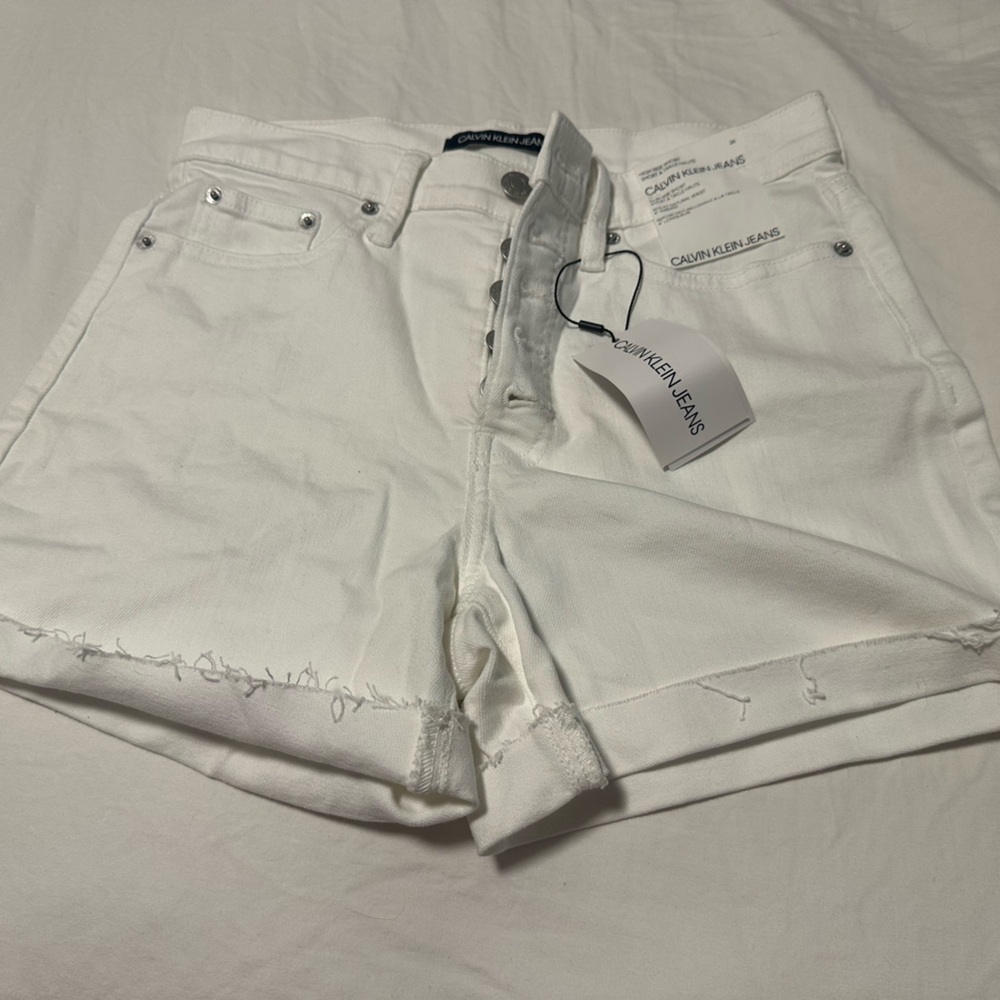 Calvin Klein Jeans White Denim Shorts